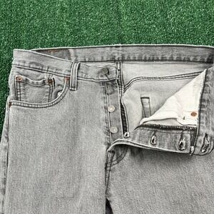 Levi's 501 Red Tab Button Fly Straight Leg Stretch Jeans Men's 30x30" Light Gray